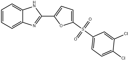 1H-Benzimidazole, 2-(5-((3,4-dichlorophenyl)sulfonyl)-2-furanyl)- Structural