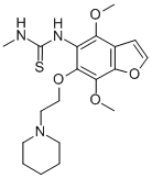 Urea, 1-(4,7-dimethoxy-6-(2-piperidinoethoxy)-5-benzofuranyl)-3-methyl -2-thio- Structural