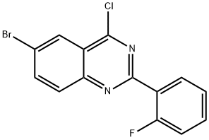 6-BROMO-4-CHLORO-2-(2-FLUORO-PHENYL)-QUINAZOLINE Structural