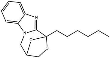 1,4-Epoxy-1H,3H-(1,4)oxazepino(4,3-a)benzimidazole, 4,5-dihydro-1-hexy l-