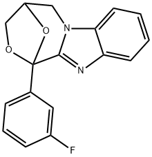 4,5-Dihydro-1-(3-fluorophenyl)-1,4-epoxy-1H,3H-(1,4)oxazepino(4,3-a)be nzimidazole Structural