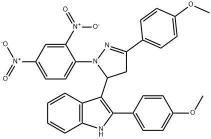 1H-Indole, 3-(4,5-dihydro-1-(2,4-dinitrophenyl)-3-(4-methoxyphenyl)-1H -pyrazol-5-yl)-2-(4-methoxyphenyl)- Structural