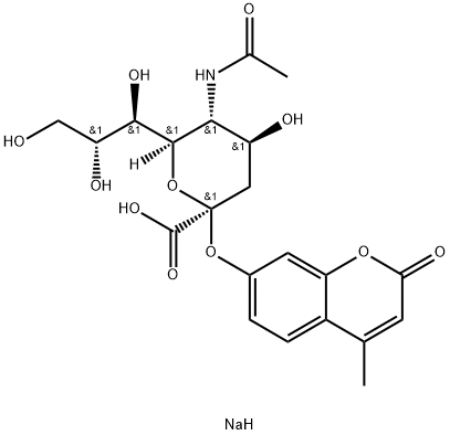 (4-Methylumbelliferyl)-N-acetyl-α-D-neuraminic acid sodium salt Structural