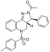 2H-Pyrazolo(4,3-c)quinoline, 3,3a,4,5-tetrahydro-2-acetyl-5-((4-methyl phenyl)sulfonyl)-3-phenyl-, cis-