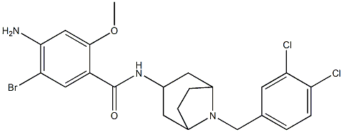 Benzamide, 4-amino-5-bromo-N-(8-((3,4-dichlorophenyl)methyl)-8-azabicy clo(3.2.1)oct-3-yl)-2-methoxy-, exo- Structural