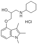 2-Propanol, 1-(cyclohexylamino)-3-((1,2,3-trimethyl-1H-indol-4-yl)oxy) -, monohydrochloride