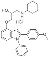 1-(Cyclohexylamino)-3-((2-(4-methoxyphenyl)-1-phenyl-1H-indol-4-yl)oxy )-2-propanol HCl