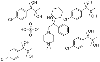 2,3-Butanediol, 2-(p-chlorophenyl)-3-methyl- mixed with 4-(beta-cycloh exyl-beta-hydroxyphenethyl)-1,1-dimethylpiperazinium sulfate (4:1)