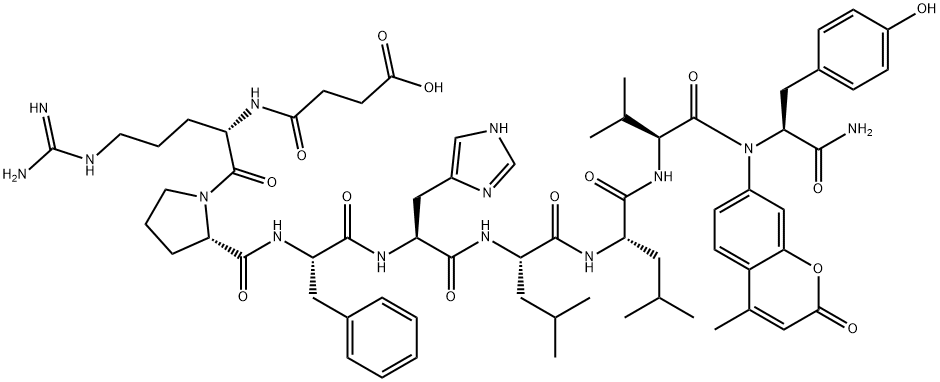 SUC-ARG-PRO-PHE-HIS-LEU-LEU-VAL-TYR-AMC TFA Structural