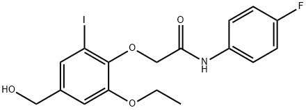 2-[2-ETHOXY-4-(HYDROXYMETHYL)-6-IODOPHENOXY]-N-(4-FLUOROPHENYL)-ACETAMIDE Structural