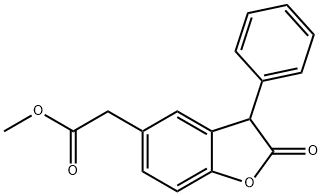 5-Benzofuranacetic acid, 2,3-dihydro-2-oxo-3-phenyl-, methyl ester Structural