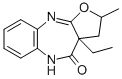 4H-Furo(2,3-b)(1,5)benzodiazepin-4-one, 2,3,3a,5-tetrahydro-3a-ethyl-2 -methyl- Structural