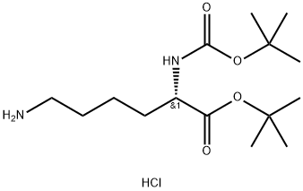 (S)-tert-Butyl 6-amino-2-((tert-butoxycarbonyl)amino)hexanoate hydrochloride Structural