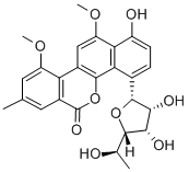 6H-Benzo(d)naphtho(1,2-b)pyran-6-one, 4-(6-deoxy-alpha-galactofuranosy l)-1-hydroxy-10,12-dimethoxy-8-methyl- Structural