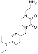 1-(2-Aminoethyl)-4-((4-(diethylamino)phenyl)methyl)-2,3-piperazinedion e Structural