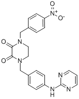 2,3-Piperazinedione, 1-((4-nitrophenyl)methyl)-4-((4-(2-pyrimidinylami no)phenyl)methyl)-