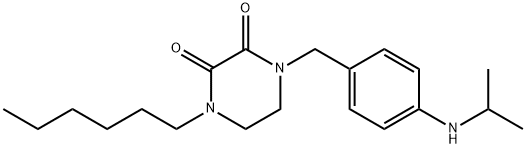 1-Hexyl-4-(p-(isopropylamino)benzyl)-2,3-piperazinedione Structural