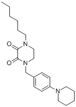 1-Hexyl-4-(p-piperidinobenzyl)-2,3-piperazinedione Structural