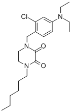 1-(2-Chloro-4-(diethylamino)benzyl)-4-hexyl-2,3-piperazinedione Structural