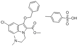 1-(beta-Dimethylaminoaethyl)-2-methoxycarbonyl-3-benzyloxy-5-chlor-ind ol-toluol-4-sulfonat Structural