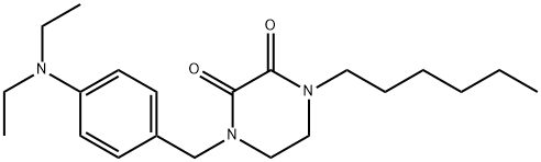 1-(4-diethylaminobenzyl)-4-n-hexyl-2,3-dioxopiperazine Structural