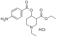 3-Carbethoxy-1-ethyl-4-piperidyl p-aminobenzoate hydrochloride