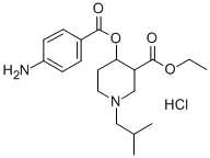 3-Carbethoxy-1-isobutyl-4-piperidyl p-aminobenzoate hydrochloride