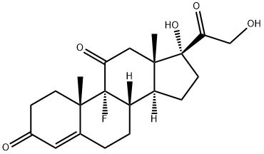Pregn-4-ene-3,11,20-trione, 9-fluoro-17,21-dihydroxy- Structural
