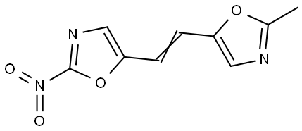 Oxazole, 2-methyl-5-[2-(2-nitro-5-oxazolyl)ethenyl]- (9CI) Structural