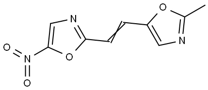 Oxazole, 2-methyl-5-[2-(5-nitro-2-oxazolyl)ethenyl]- (9CI) Structural
