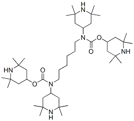 bis(2,2,6,6-tetramethyl-4-piperidyl) 1,6-hexanediylbis[(2,2,6,6-tetramethyl-4-piperidyl)carbamate]  Structural