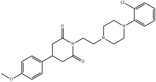 1-(2-(4-(2-Chlorophenyl)-1-piperazinyl)ethyl)-4-(4-methoxyphenyl)-2,6- piperidinedine Structural