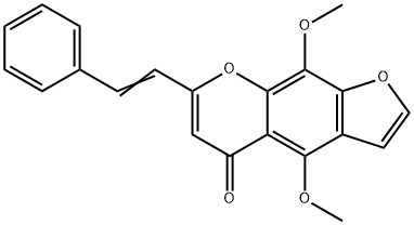 4,9-Dimethoxy-7-(2-phenylethenyl)-5H-furo[3,2-g][1]<br>benzopyran-5-one Structural