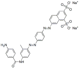 disodium 7-[[4-[[4-[(4-aminobenzoyl)amino]-o-tolyl]azo]phenyl]azo]naphthalene-1,3-disulphonate Structural