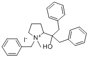 Pyrrolidinium, 2-(1-hydroxy-2-phenyl-1-(phenylmethyl)ethyl)-1-methyl-1 -(phenylmethyl)-, iodide