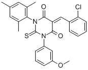 4,6(1H,5H)-Pyrimidinedione, dihydro-5-((2-chlorophenyl)methylene)-1-(3 -methoxyphenyl)-2-thioxo-3-(2,4,6-trimethylphenyl)-