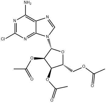 2-CHLORO-6-AMINO-9-(2',3',5'-TRI-O-ACETYL--D-RIBOFURANOSYL)PURINE Structural