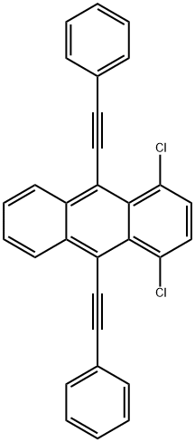 9,10-BIS(PHENYLETHYNYL)-1,4-DICHLOROANTHRACENE Structural