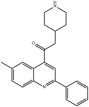 1-(6-Methyl-2-phenyl-4-quinolinyl)-2-(4-piperidinyl)ethanone Structural