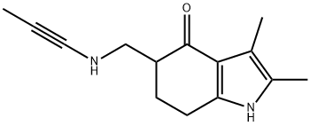 Indol-4(5H)-one, 6,7-dihydro-2,3-dimethyl-5-[(1-propynylamino)methyl]- (8CI) Structural