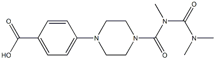 Benzoic acid, 4-(4-((((dimethylamino)carbonyl)methylamino)carbonyl)-1- piperazinyl)-, hydrate (4:1)