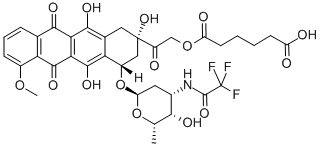 N-trifluoroacetyladriamycin-14-O-hemiadipate Structural