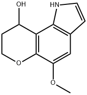 1,7,8,9-Tetrahydro-5-methoxypyrano(2,3-g)indol-9-ol Structural