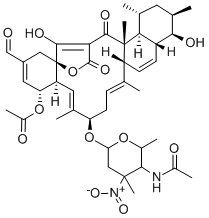 Tetronolide, 10-O-(4-(acetylamino)-2,3,4,6-tetradeoxy-3-C-methyl-3-nit rohexopyranosyl)-, 13-acetate Structural