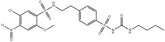 Benzenesulfonamide, N-(2-(4-((((butylamino)carbonyl)amino)sulfonyl)phe nyl)ethyl)-5-chloro-2-methoxy-4-nitro-