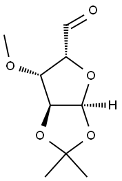 D-xylo-Pentodialdo-5,2-furanose, 3-O-methyl-4,5-O-(1-methylethylidene)-, (5S)- (9CI) Structural