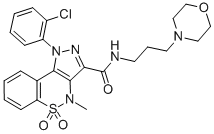 Pyrazolo(4,3-c)(1,2)benzothiazine-3-carboxamide, 1,4-dihydro-1-(o-chlo rophenyl)-4-methyl-N-(3-morpholinopropyl)-, 5,5-dioxide