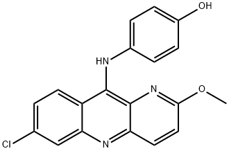 7-CHLORO-10-(4-HYDROXYANILINO)-2-METHOXY BENZO(B)-1,5-NAPHTHY RIDINE Structural