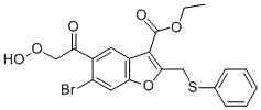 3-Benzofurancarboxylic acid, 6-bromo-5-(carboxymethoxy)-2-((phenylthio )methyl)-, 3-ethyl ester Structural