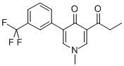 1-Methyl-3-(1-oxopropyl)-5-(3-(trifluoromethyl)phenyl)-4(1H)-pyridinon e Structural